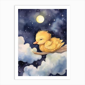 Baby Duckling 2 Sleeping In The Clouds Art Print