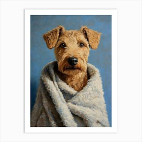 Terrier In Bath Towel 3 Art Print