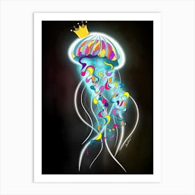 Colorful mosaic jellyfish Art Print