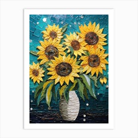 Sunflowers In A Vase 14 Art Print