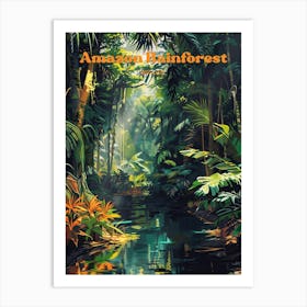 Amazon Rainforest Jungle Art Illustration Art Print