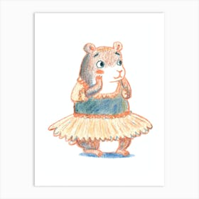 Hamster Girl Surprised Art Print
