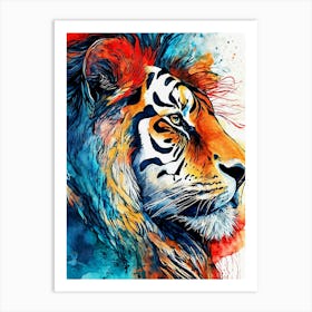 Tiger Watercolor Painting Art Print