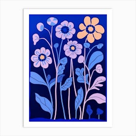 Blue Flower Illustration Statice 3 Art Print