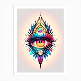 Higher Self, Symbol, Third Eye Tattoo 1 Art Print