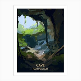 Cave National Park Travel Poster Matisse Style 1 Art Print
