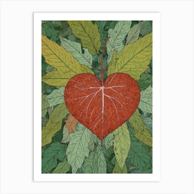 Heart Of Leaves 4 Art Print