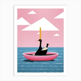 Ducks In A Boat Art Print