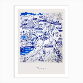 Trieste 2 Italy Blue Drawing Poster Art Print