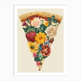 Pizza With Flowers 1 Art Print