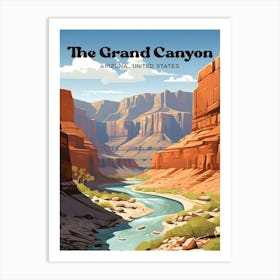 The Grand Canyon Arizona USA Adventure Modern Travel Illustration Art Print