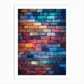 Multicolor Brick Wall Art Print