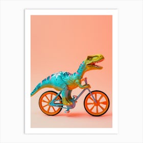 Toy Dinosaur Riding A Bike 2 Art Print