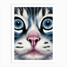 Cat With Blue Eyes Art Print