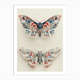 Shimmering Butterflies William Morris Style 8 Art Print