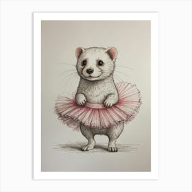 Ferret Ballerina Art Print