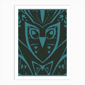 Abstract Owl Two Tone 1 Art Print