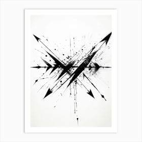 A Conceptual Digital Painting Showcasing A Grunge Infused Collection Of Hand Drawn Vector Arrows In (5) Art Print