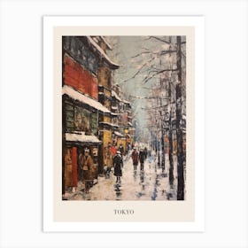 Vintage Winter Painting Poster Tokyo Japan Art Print