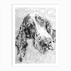 Basset Hound Line Sketch 2 Art Print