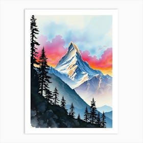 Mountains At Sunset Art Print