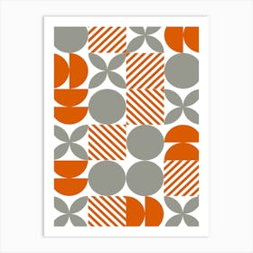 Orange And Grey Abstract Art Print