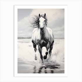 A Horse Oil Painting In  Maldives Beaches, Maldives, Portrait 2 Art Print