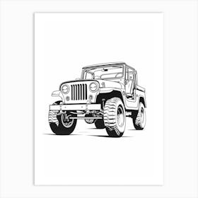 Jeep Wrangler Line Drawing 22 Art Print