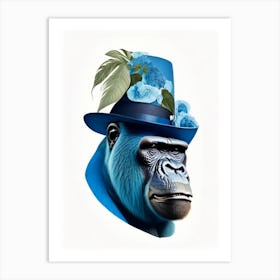 Gorilla In Bowler Hat Gorillas Decoupage 2 Art Print