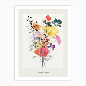 Snapdragon 2 Collage Flower Bouquet Poster Art Print