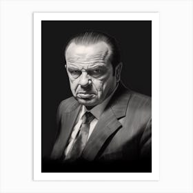 Gangster Art Frank Costello The Departed B&W 3 Art Print
