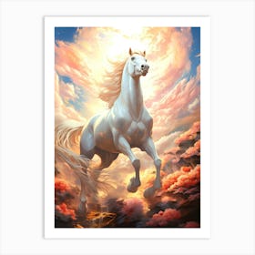 White Horse In The Sky Art Print