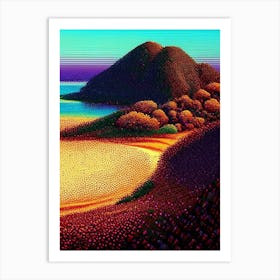 Sumba Island Indonesia Pointillism Style Tropical Destination Art Print