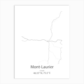 Mont Laurier,Canada Minimalist Map Art Print