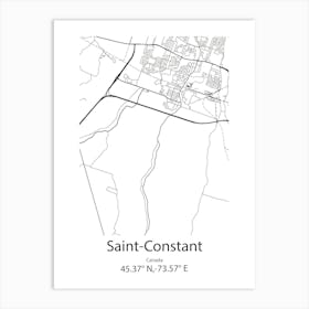 Saint Constant,Canada Minimalist Map Art Print