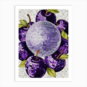 Purple Disco Ball Art Print