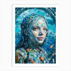 Girl In Space Art Print