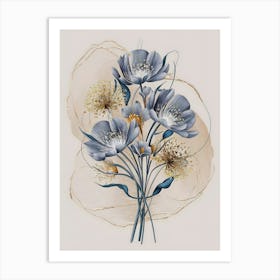 Blue Flowers 4 Art Print