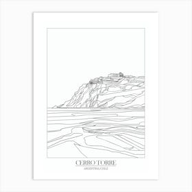 Cerro Torre Argentina Chile Line Drawing 2 Poster Art Print