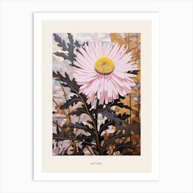 Flower Illustration Asters 2 Poster Art Print