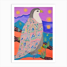 Maximalist Animal Painting Penguin 1 Art Print