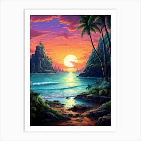 Seascape Pixel Art 1 Art Print