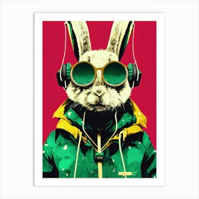 Bunny Color Abstract Art With Gl Art Print