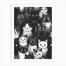 Perfectly Repeatable Artwork With Cute Cat Faces 36 Art Print