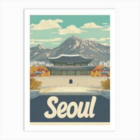 Aihrgdesign A Vintage Travel Poster Of Seoul Art Print