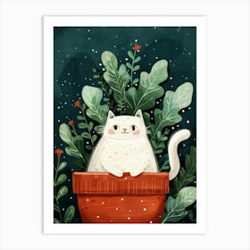 Cat In A Pot 7 Art Print