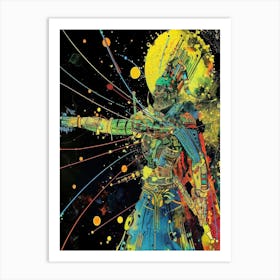 Samurai Warrior Style Abstract Art Print