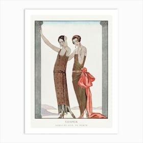 Vesper Robes Du Soir, De Worth From Gazette Du Bon Ton No, George Barbier Art Print