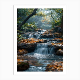 Waterfall In The Forest Art Print