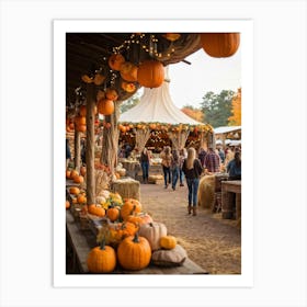 An Old Style Fall Fair Set Amid The Heart Of A Golden Hued Forest The Venue Is Bedecked With Lively (2) 1 Art Print